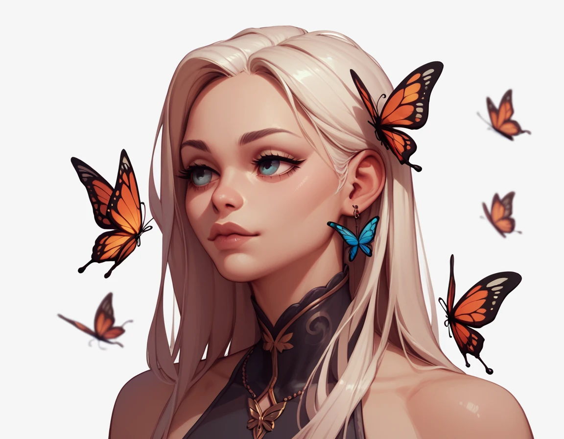 (butterflies ), (detail):1.1, (white background):1.3
