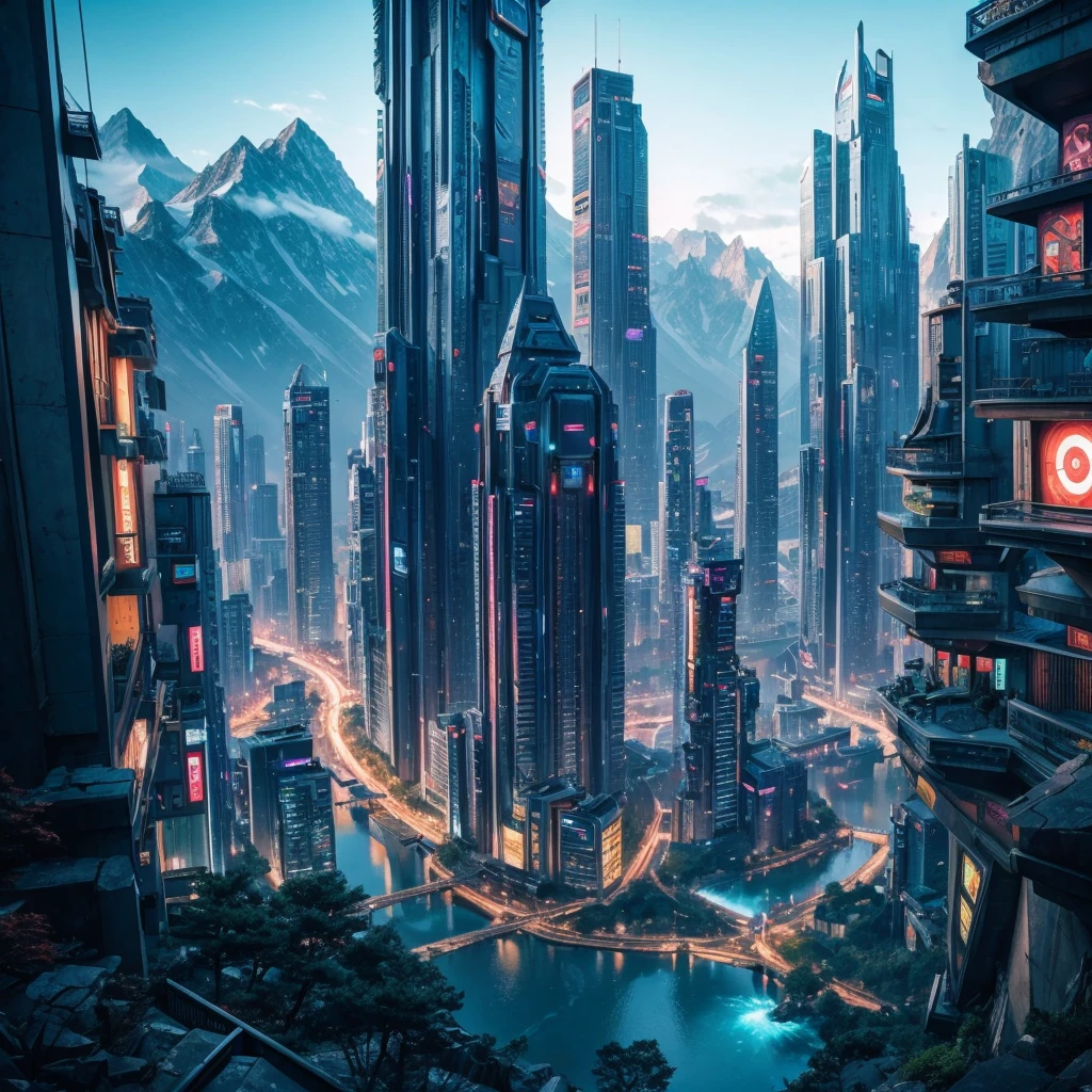 Sci Fi Futuristic City In the Hidden Of Mountain, Naruto City Theme