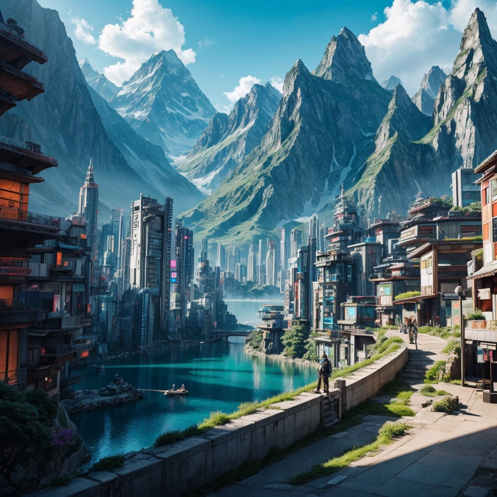 Sci Fi Futuristic City In the Hidden Of Mountain, Naruto City Theme