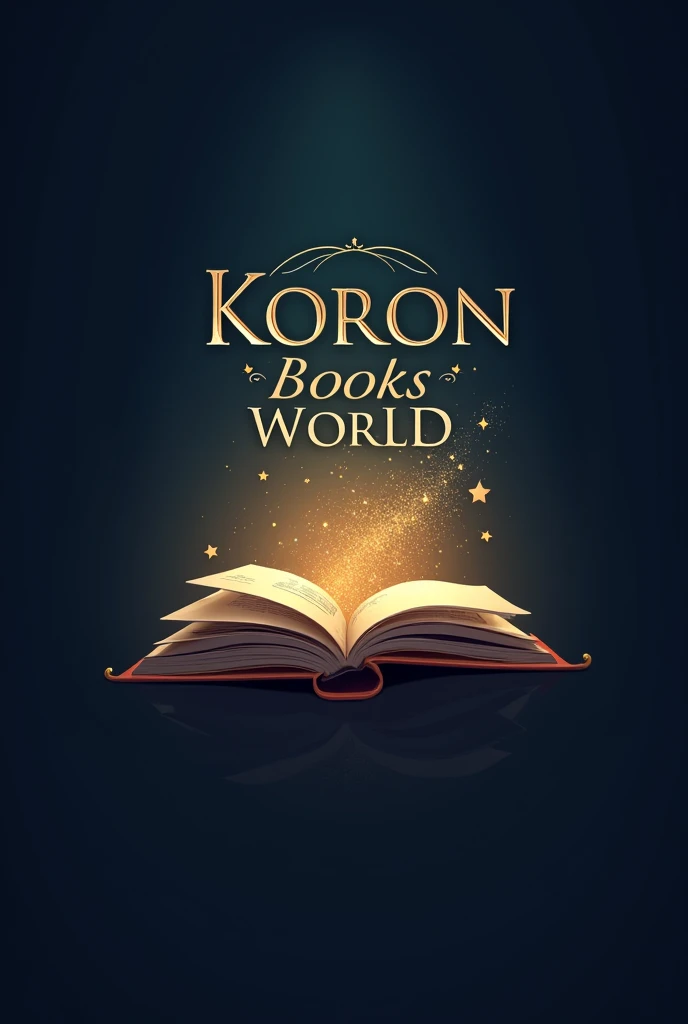 Channel Name koron books World. Make a logo for this name. There was a book.