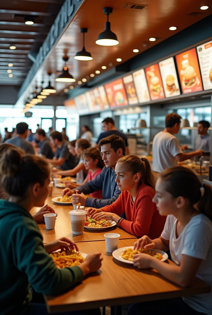 Food court where different fast food stores are located.