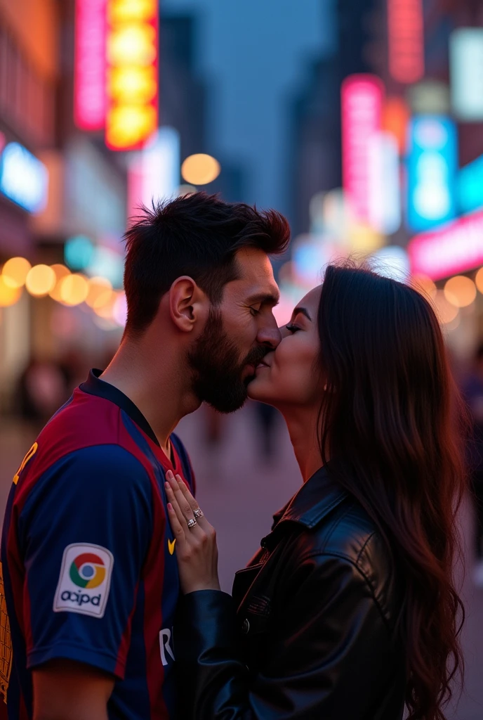 Lionel Messi kissing Akane