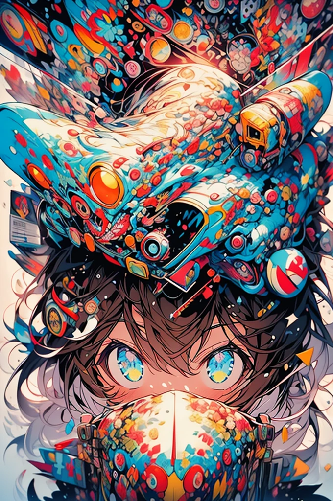 fund, mixed language_text, Japanese graffiti letters, gals, long blonde hair, Excellent lighting, side lighting, perfect ending (plain color: 1.3), (magazine_cover: 1.4), (multicolor_fund: 1.3), striped_fund, card_fund, :: comix style by joe madureira :: circular pieces of white metals glued to the ultra-detailed arms emitting a sparkling glow, perfect and detailed, ultra detailed shirt with abstract design and Japanese graffiti lettering print on the sides of the garment, image of gals with big breast, on top of a futuristic motorcycle, with immersive effects, focus effect, fund graffiti style tribal tattoo with flowers and vibrant colors, "Ultra-HDR" detalhado e com focus effect,