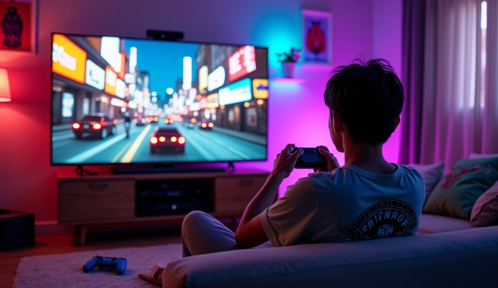 For playing Grand Theft Auto: Pattaya 2016 on PlayStation 4 is currently in the process of being played on the TV screen.