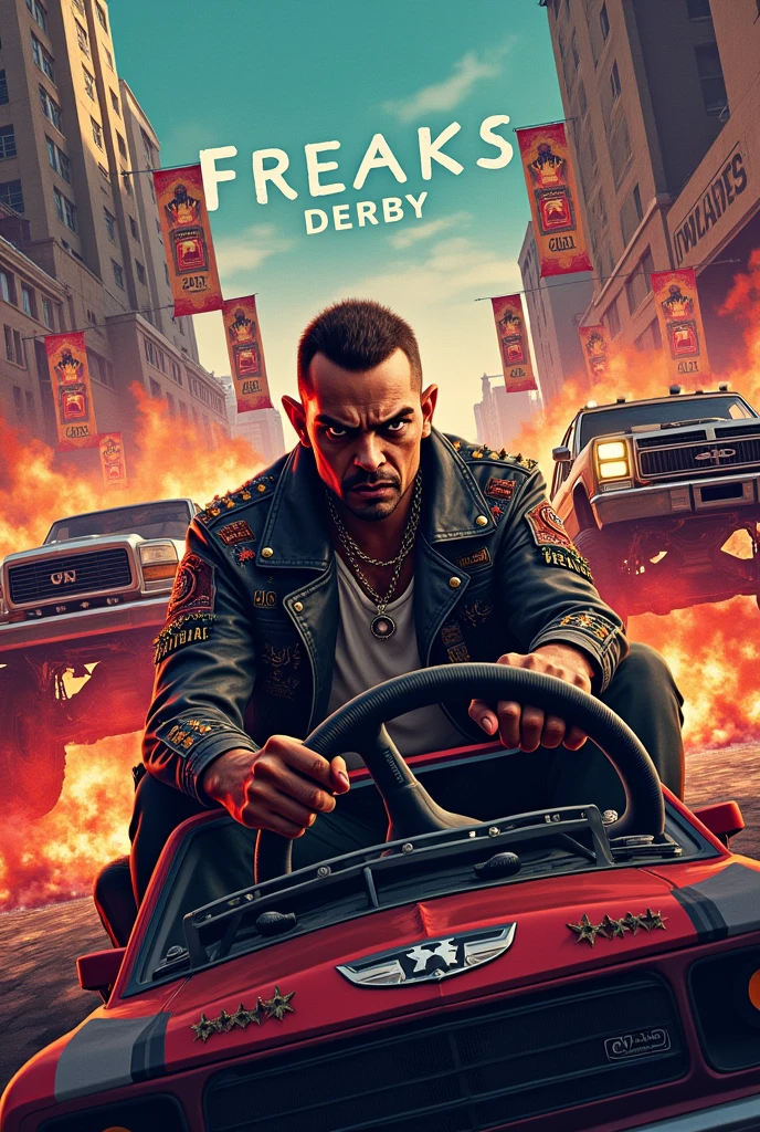 I would like the perfect graphic for a demolition derby poster .
Chci to na event na GTA V Rp 
Je to pro naprostý šílence organizace  (freaks Fighting Club 

