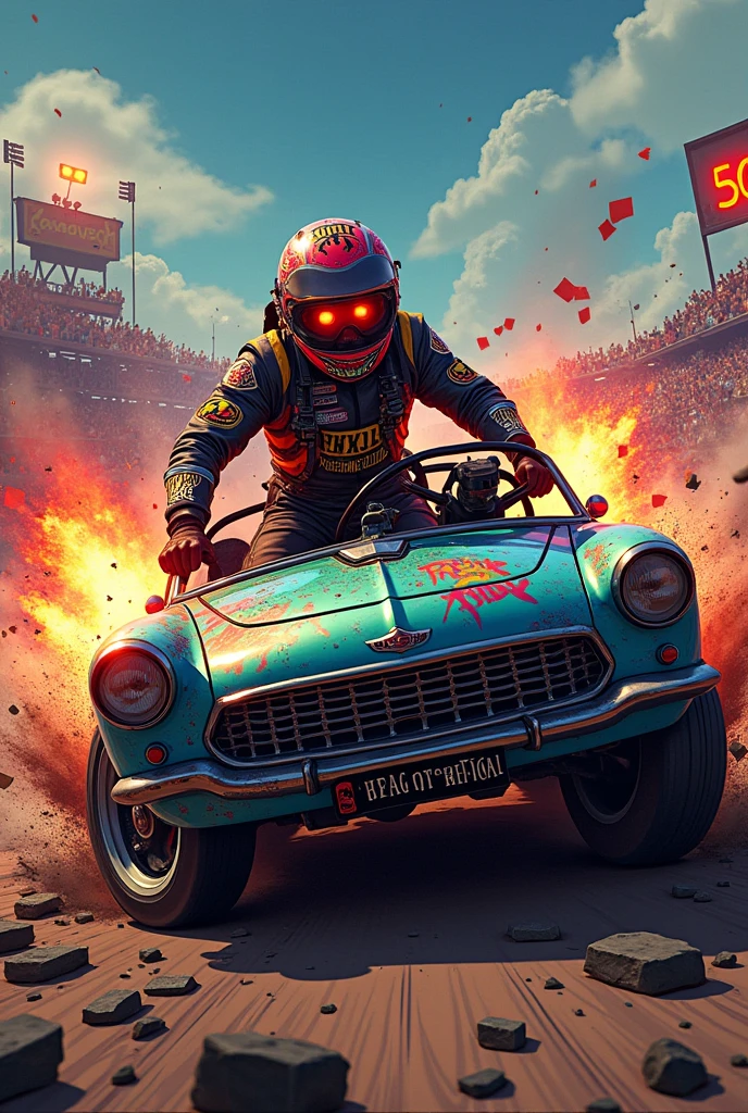 I would like the perfect graphic for a demolition derby poster .
Chci to na event na GTA V Rp
Je to pro naprostý šílence organizace (freaks Fighting Club