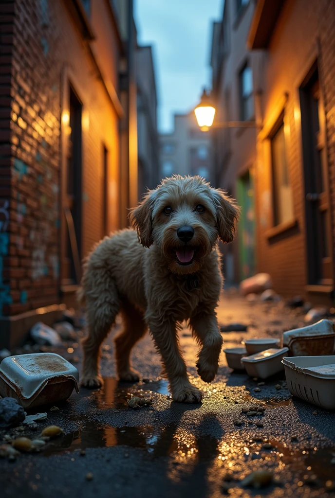 Hungry stray dog