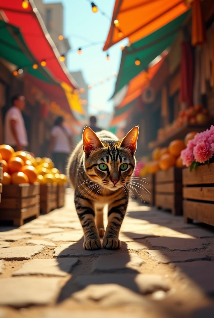 A cat in the market