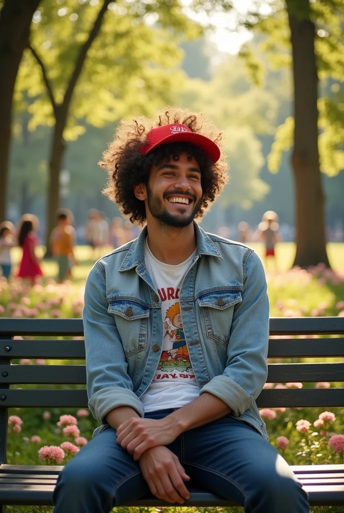 Curly-haired man with a cap