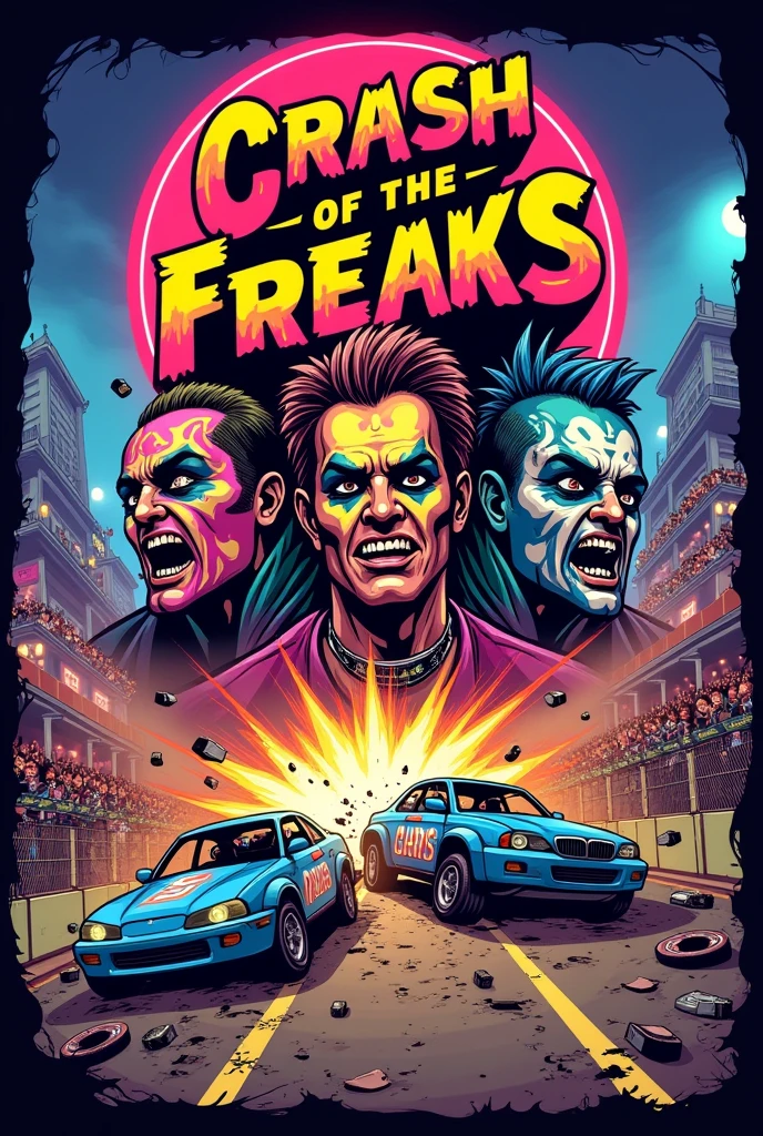 I would like the perfect graphic for a demolition derby poster .
Chci to na event na GTA V Rp 
Je to pro naprostý šílence organizace  (freaks Fighting Club s názvem Crash of The Freaks 
