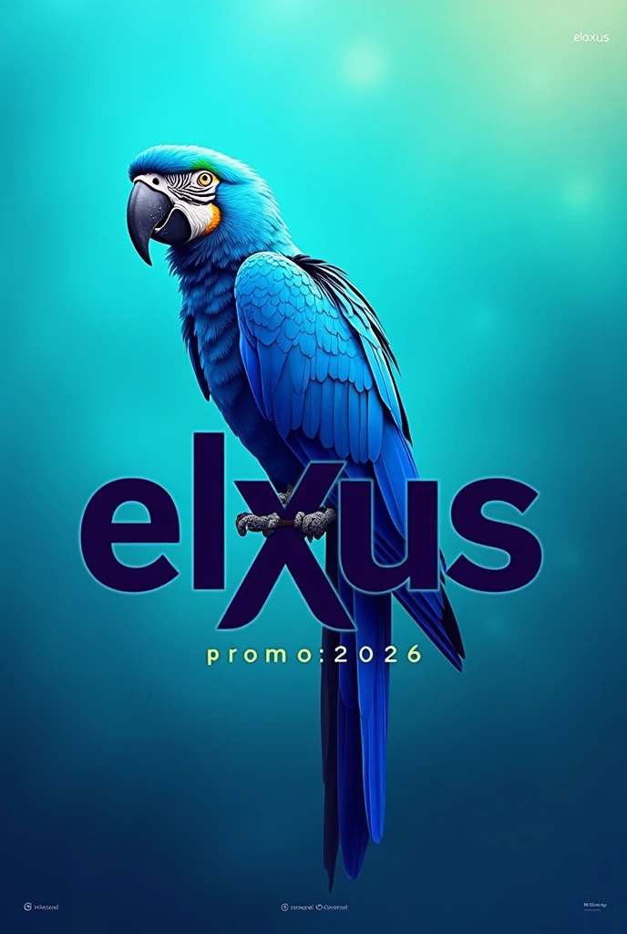 A logo with the word elxus and a blue macaw and at the bottom it says promo: 2026