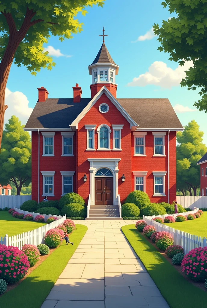 Photo of a school in a residential area 