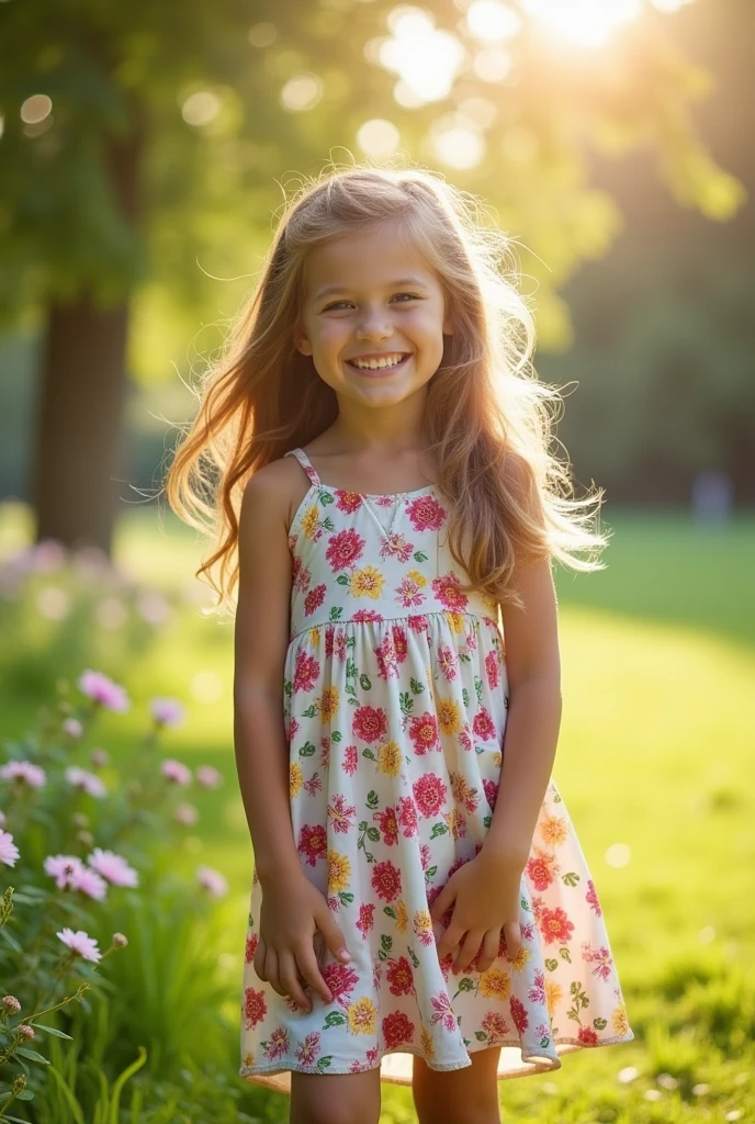 Girl full body smiling