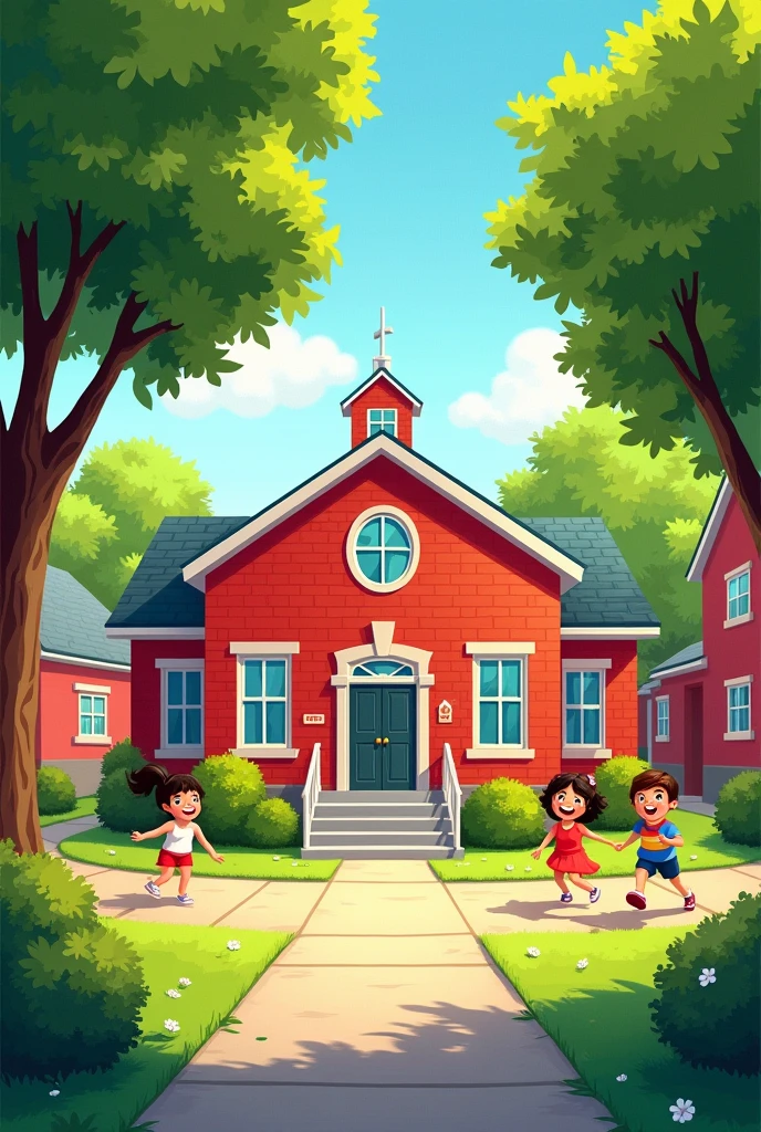 Photo of a school in a residential area