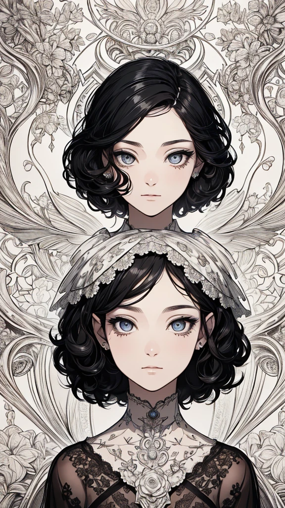 (surrealist), (8k), (very detailed), (best illustration), (beautiful and delicate eyes), (best quality), (very detailed), (masterpiece), (wallpaper), (detailed face), alone, (:1.3), Looking at the audience, exquisite details, Short hair, black hair, closed mouth, forehead,