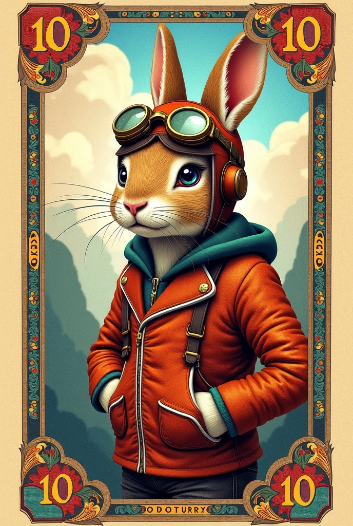 Create a 10 Peruvian soles bill with the same characteristics but with the image of José Abelardo Quiñones González as a rabbit
