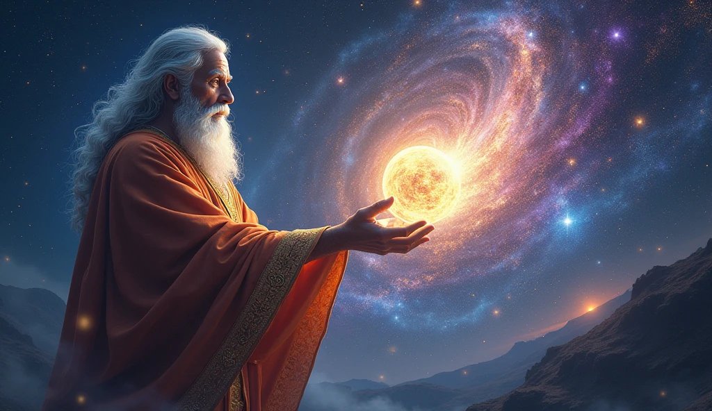 4. Design Elements: Use a cosmic or celestial theme to represent the Yugas. Incorporate ancient script or symbols to enhance the traditional aspect