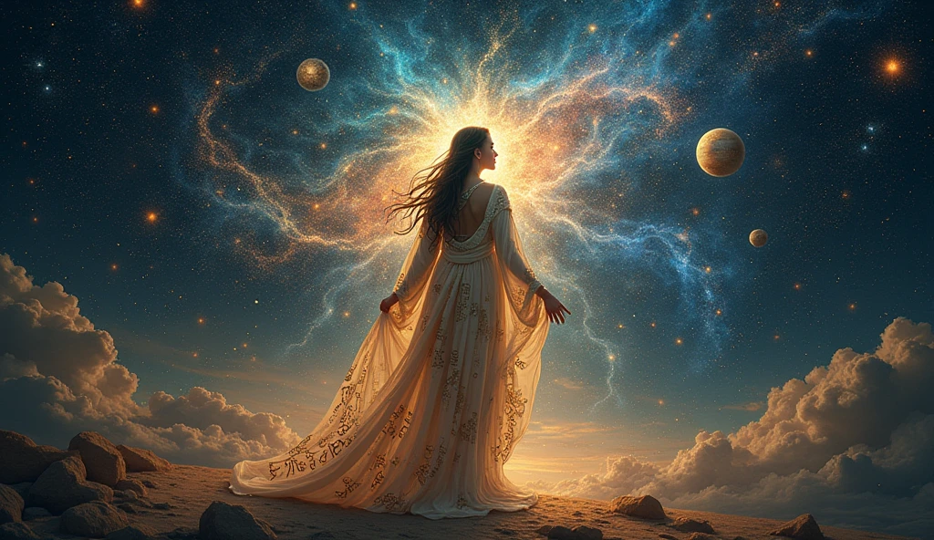 4. Design Elements: Use a cosmic or celestial theme to represent the Yugas. Incorporate ancient script or symbols to enhance the traditional aspect