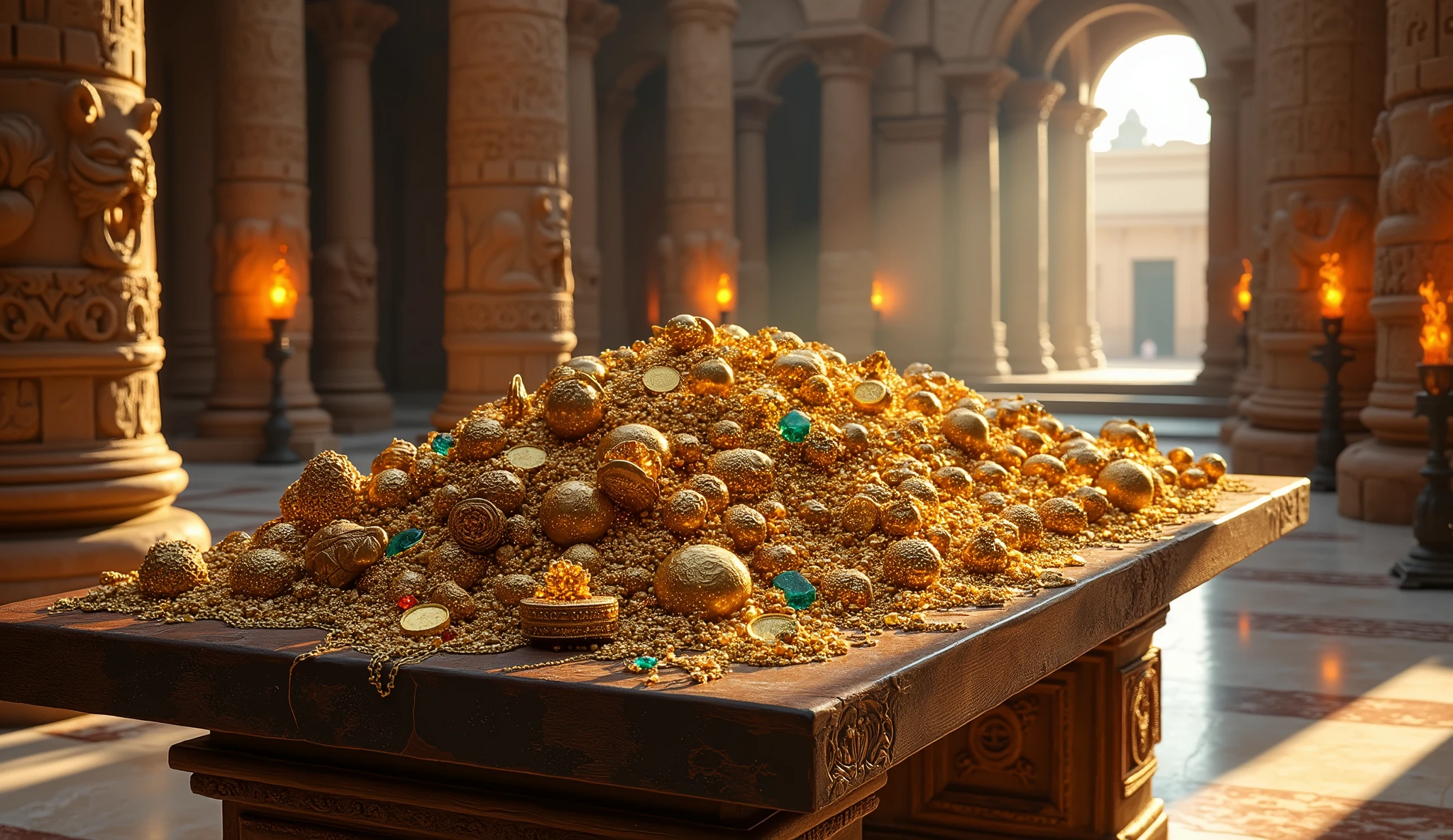 temple table full of riches