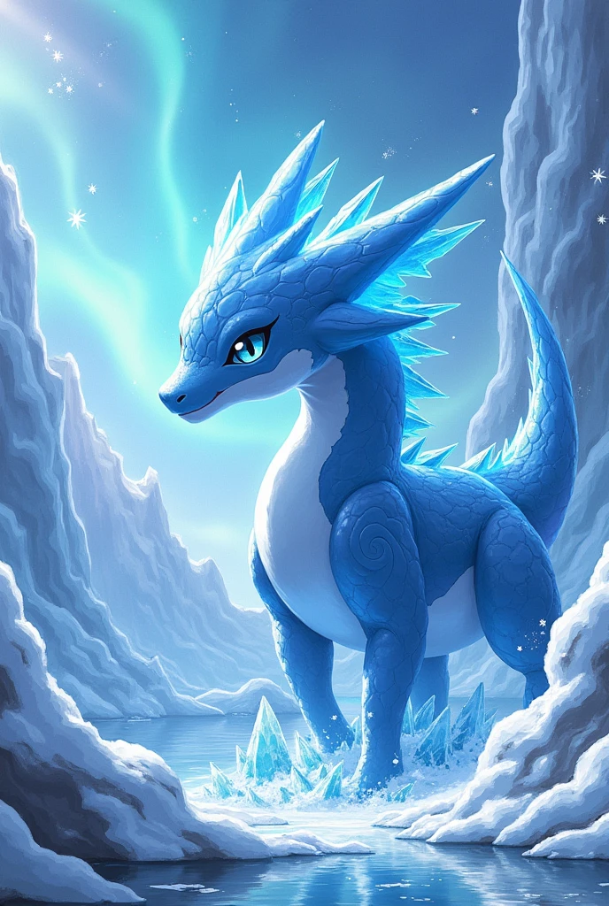 Create a legendary water and ice pokemon image