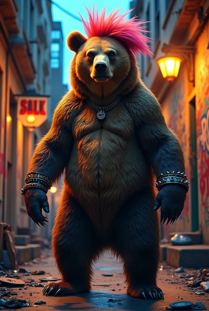 Bear with bad punk rocker flow