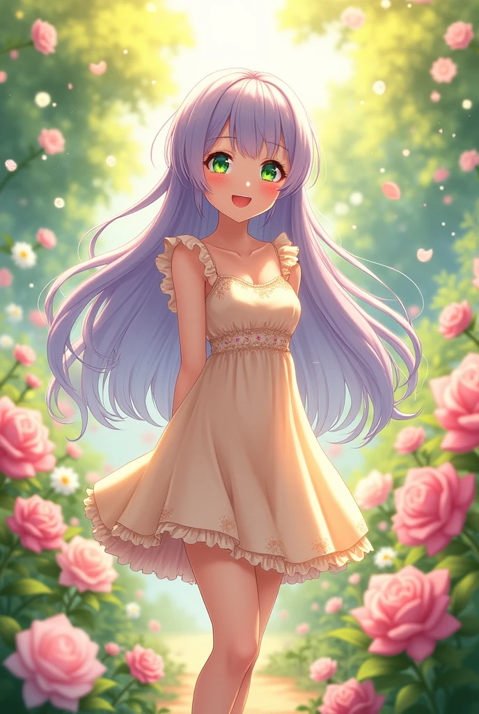 Who knows how many flowers she had to grow up in to have such a beautiful smile? Anime girl