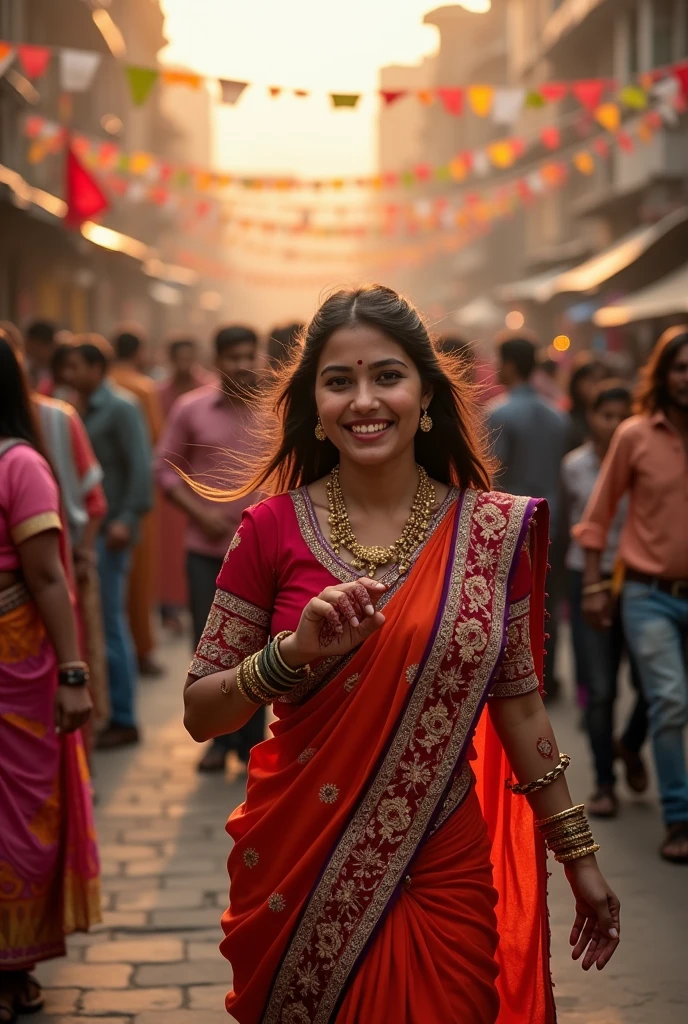 Gai jatra festival/ Nepal / hyper realistic/golden hour