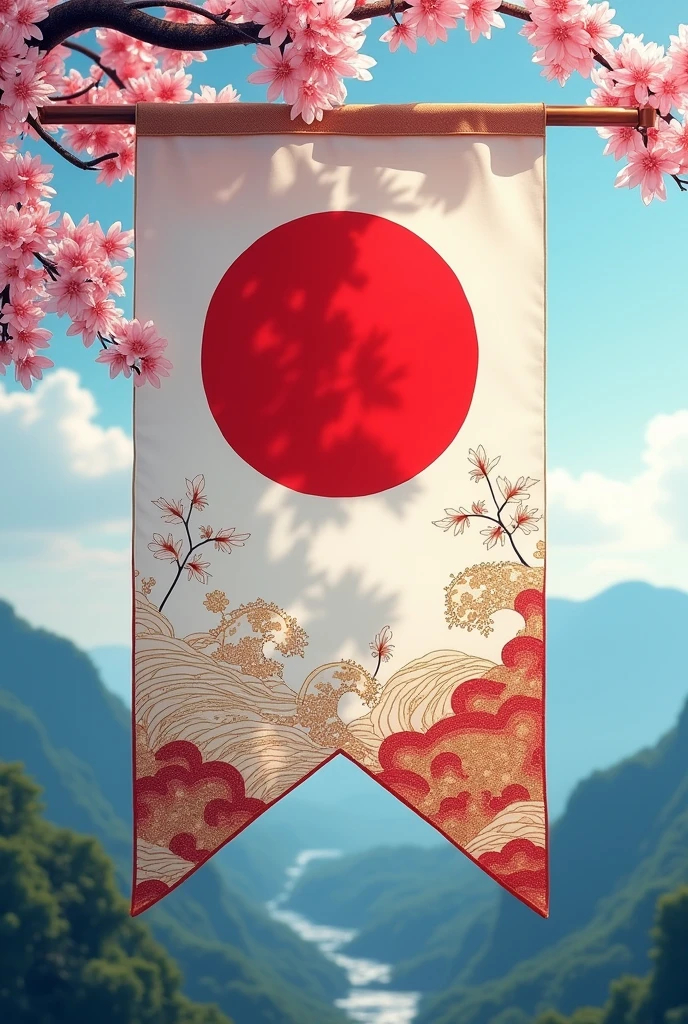 Generate an image for me, a pennant from Japan