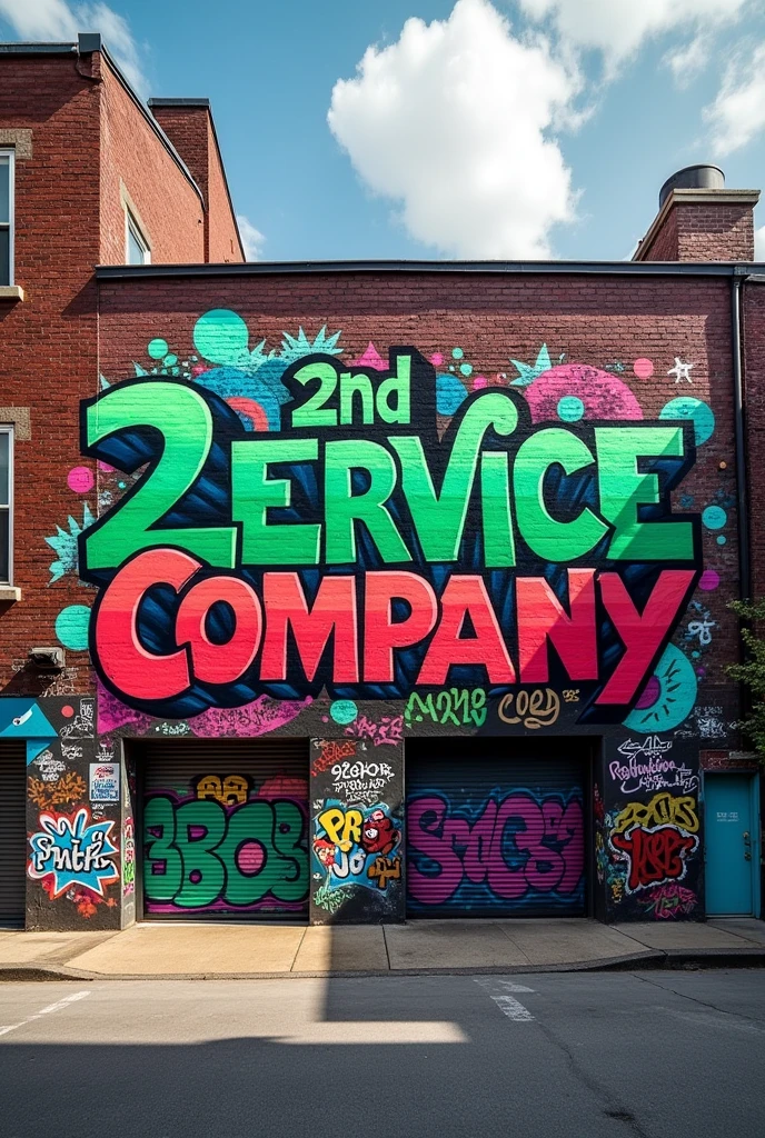 Graffiti front Write "2nd service company"
