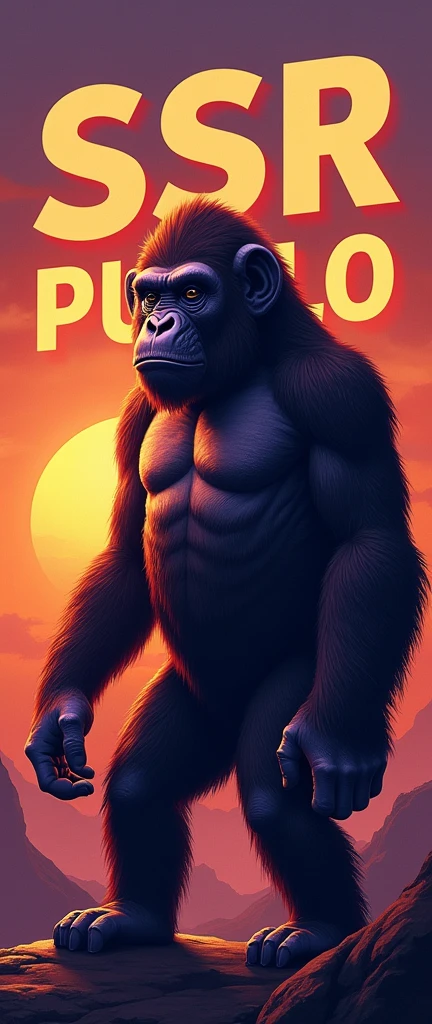 an image with an ape in the background with the letters SSR PUEBLO
