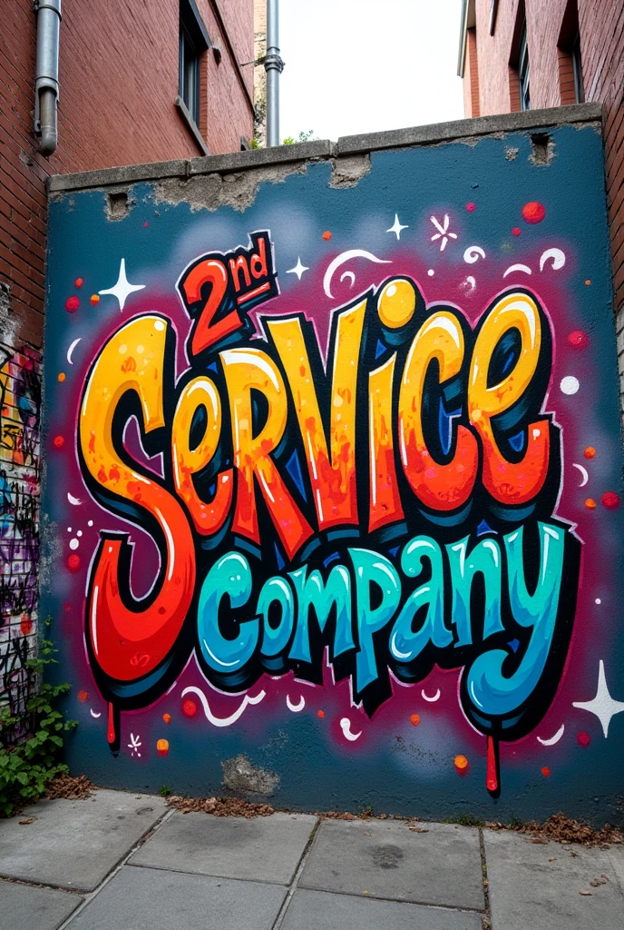 Graffiti front Write "2nd service company" cool