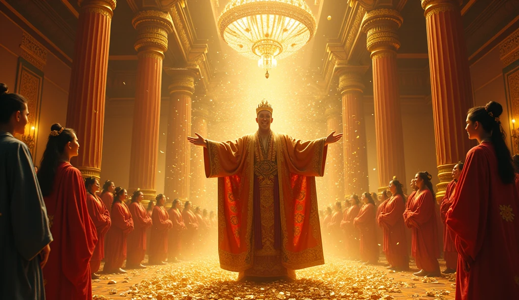 a king multiplying riches for the people