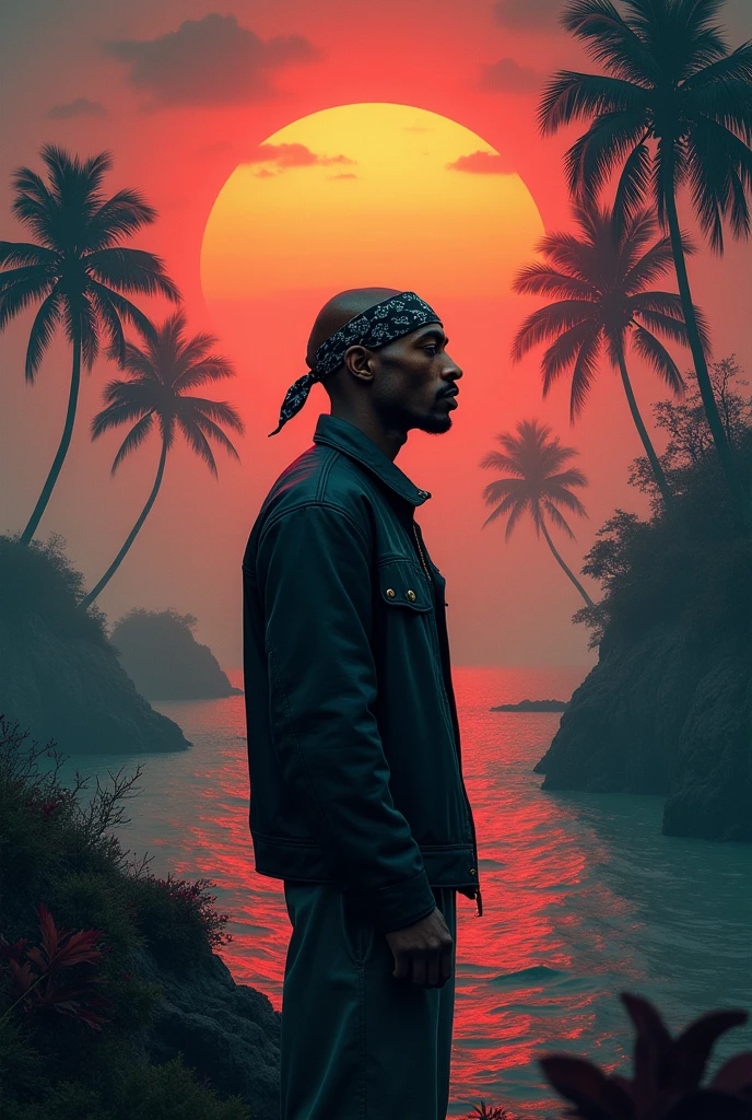 2pac in the shadow island album cover 2024