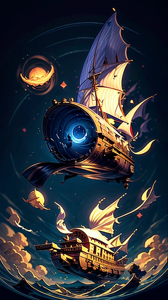 A ghost ship drifting in the sea of stars