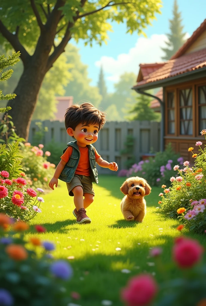 Pedro was a happy, but sometimes he felt a little lonely. He had many toys, a dog named Bolota, and loved exploring his backyard, but he had no one to share his adventures with. One day, while playing in the garden, he heard a soft voice, but there was no one around.