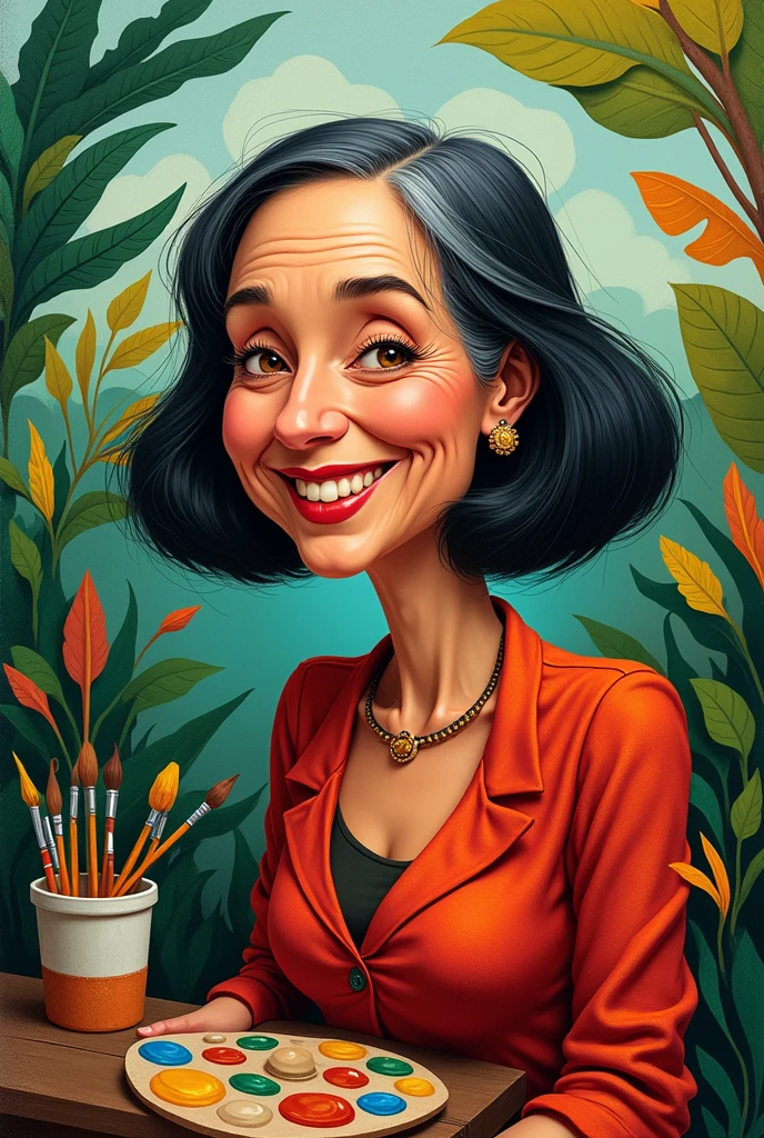 Tarsila do Amaral caricature with old features