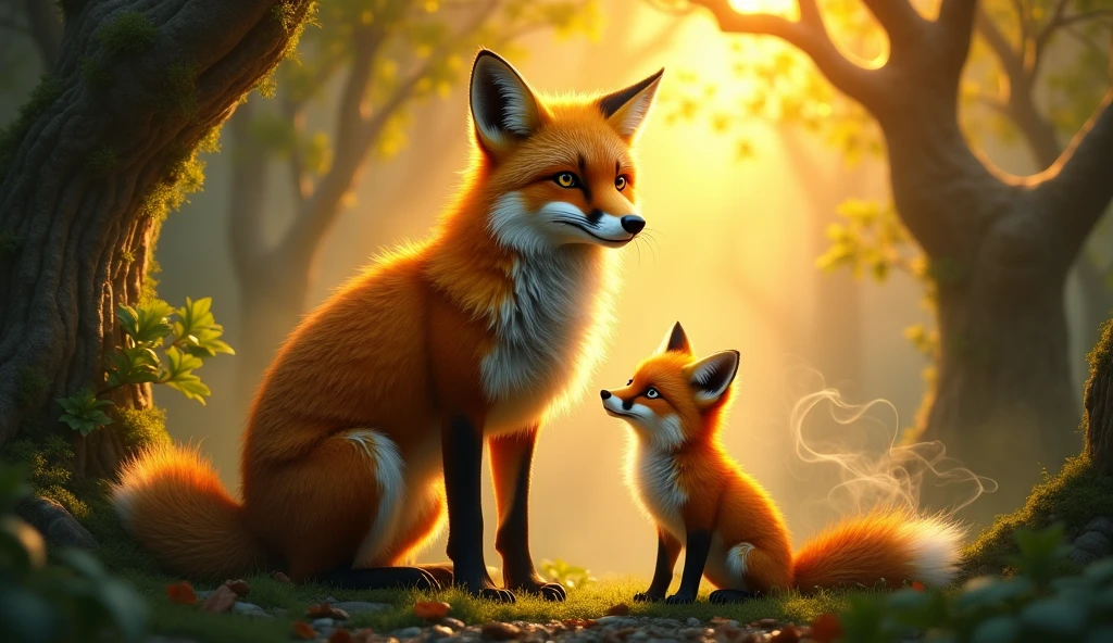 LEGENDARY BIG FOX AND SMALLER APPRENTICE FOX
