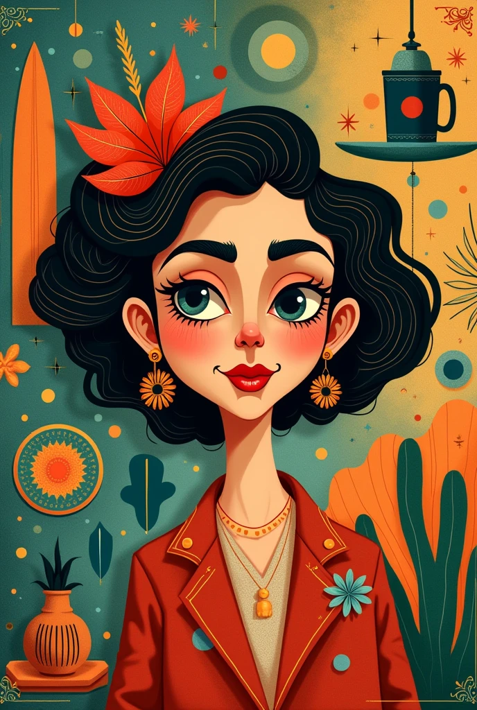 Caricature of Tarsila do Amaral with old lines from 1922