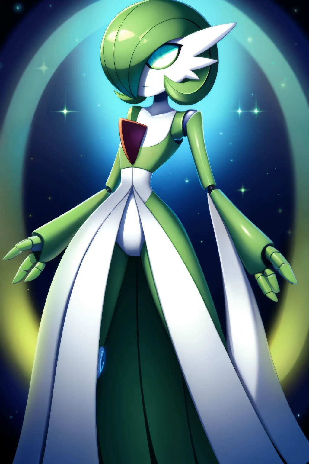 Gardevoir, empty eyes, spiral eyes, enchanted, entranced, hypnotized, robot joints