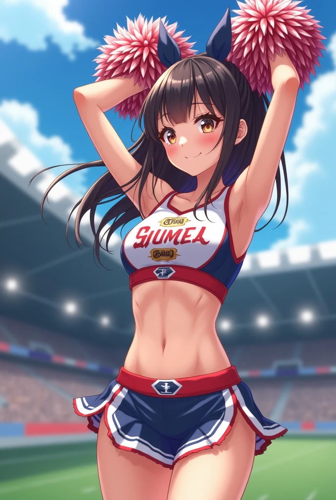 Anime Style,Cheerleading in a stadium.((pussy))
While jumping,showing her pussy,pussy,まんこ
Sweating under my arms、Steamy。
Big breasts and visible belly。
It's easy to tell that you're sweating,tits,pussy,Shaved pussy,Nipples,tits,