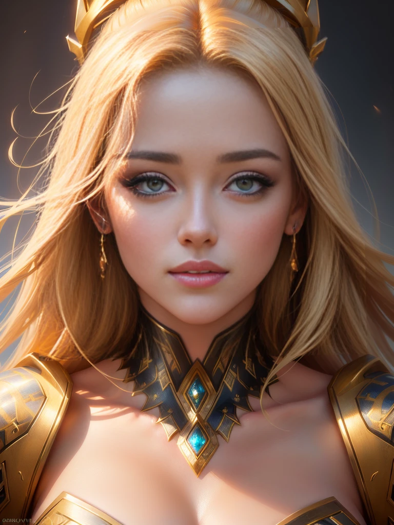 a beaut, closeup face, face illuminated by bright light, face full of confidence and concentration, The perfect female face, Деталь 8k, photo realistic style, sharp-focus, Professional lighting, colorful details, The painting is built according to the rule of the golden ratio, AMBER HEARD