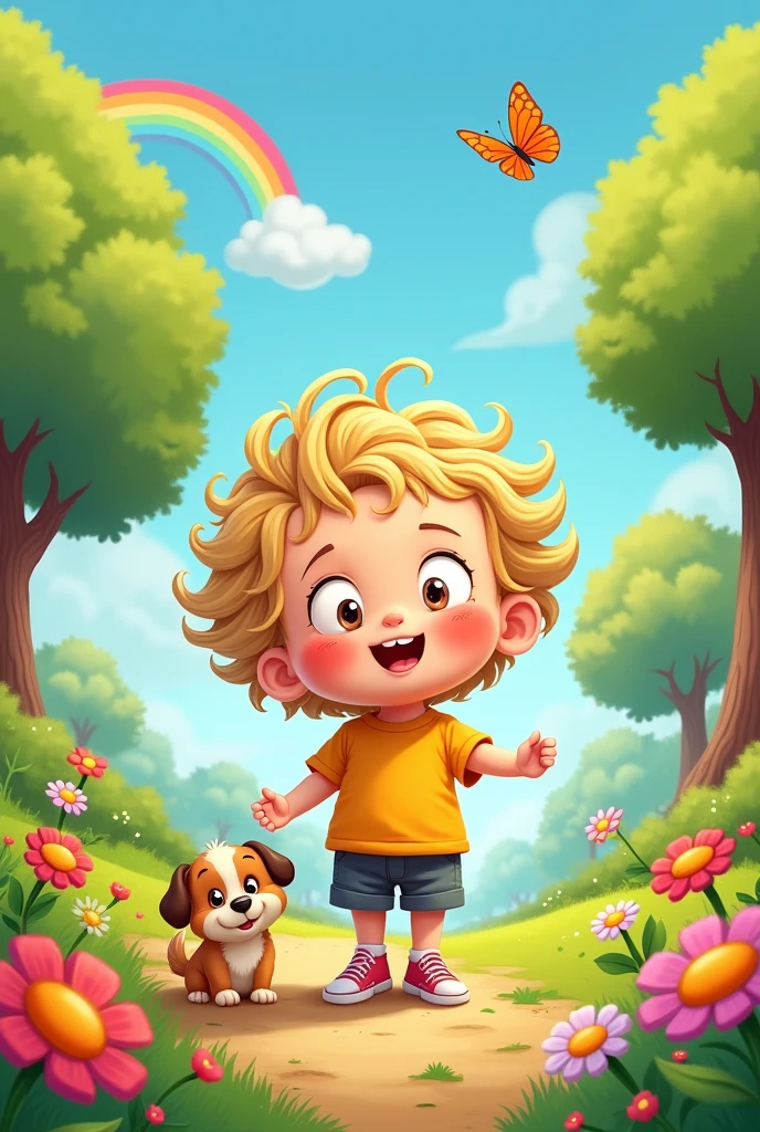 Cartoon of a child with macrocephaly