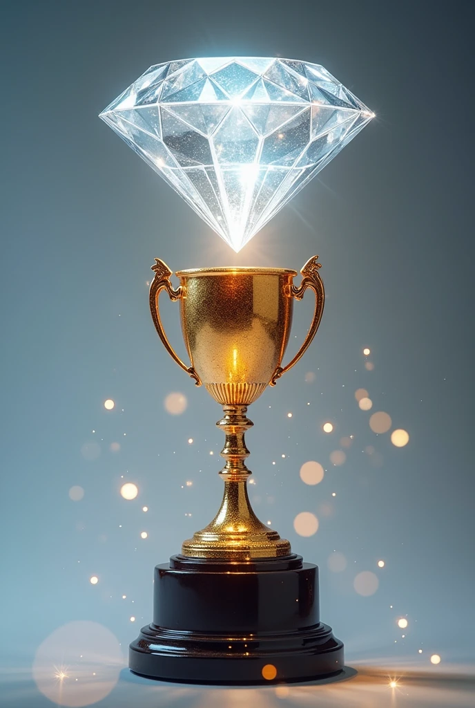 Create an image with 2D art and transparent background, the diamond trophy, a platinum one, a golden one, one silver and one bronze! Obviously with a hierarchy between them!