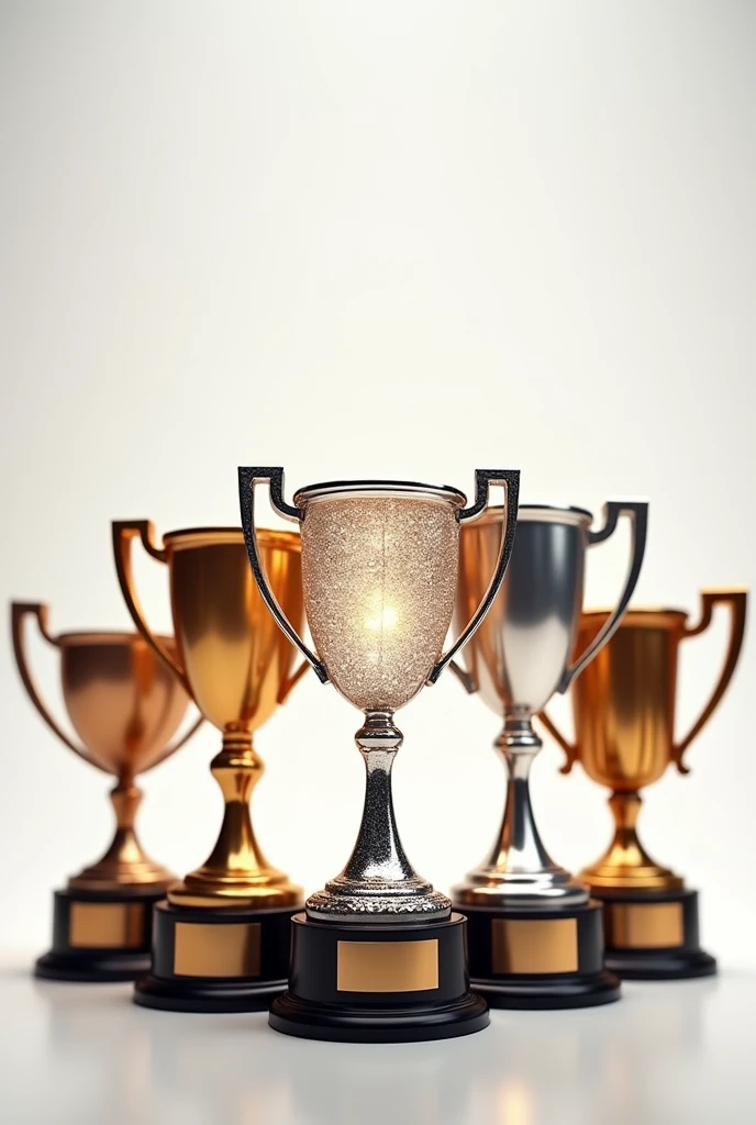 Get 5 trophies in 2D! One of diamond, a platinum one, a golden one, one silver and one bronze. Background transparent