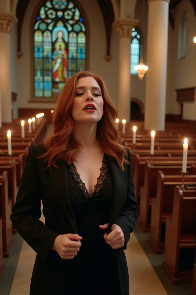 Adele singing in the church choir