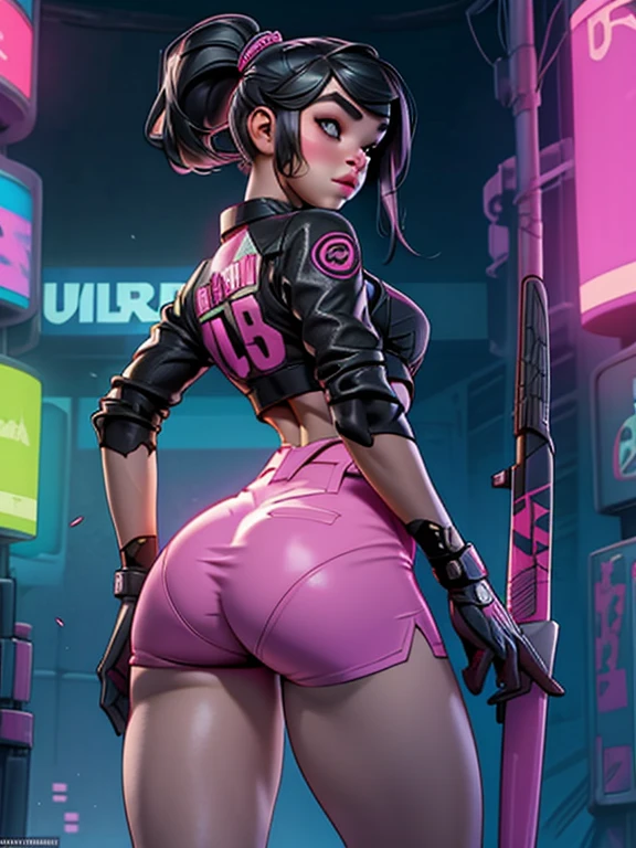 anime girl with a big ass in a black leather outfit, cutesexyrobutts, oppai cyberpunk, thicc, 2b, 2 b, oppai, anya from spy x family, biomechanical oppai, makoto, commission for high res, oc commission, tifa lockhart, oppai proportions, tifa, tracer in a skintight dress