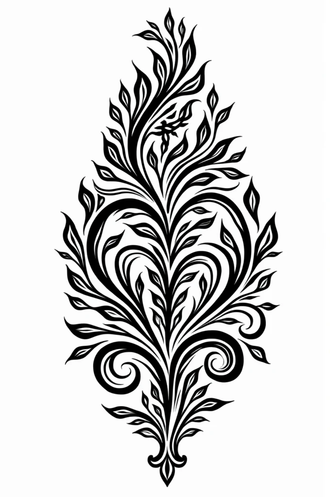 Simple black and white digital Thai pattern