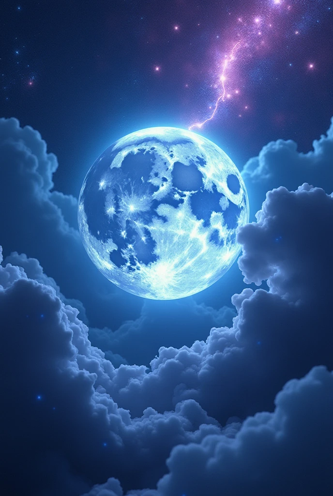 
                  The moon is surrounded by stars. A starry sky with twinkling stars and light trails. Surreal scene. Beautiful stunning composition. Subtle shadows and highlights. Deep blue and purple tones. Mysterious. Vibrant tones. Action painting. Highly detailed HD cinematic close-up. Magical fantasy. Gorgeous. digital art 