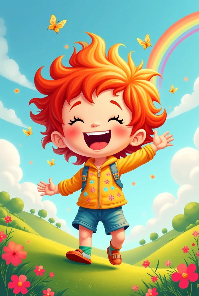 smiling redhead young cute child cartoon