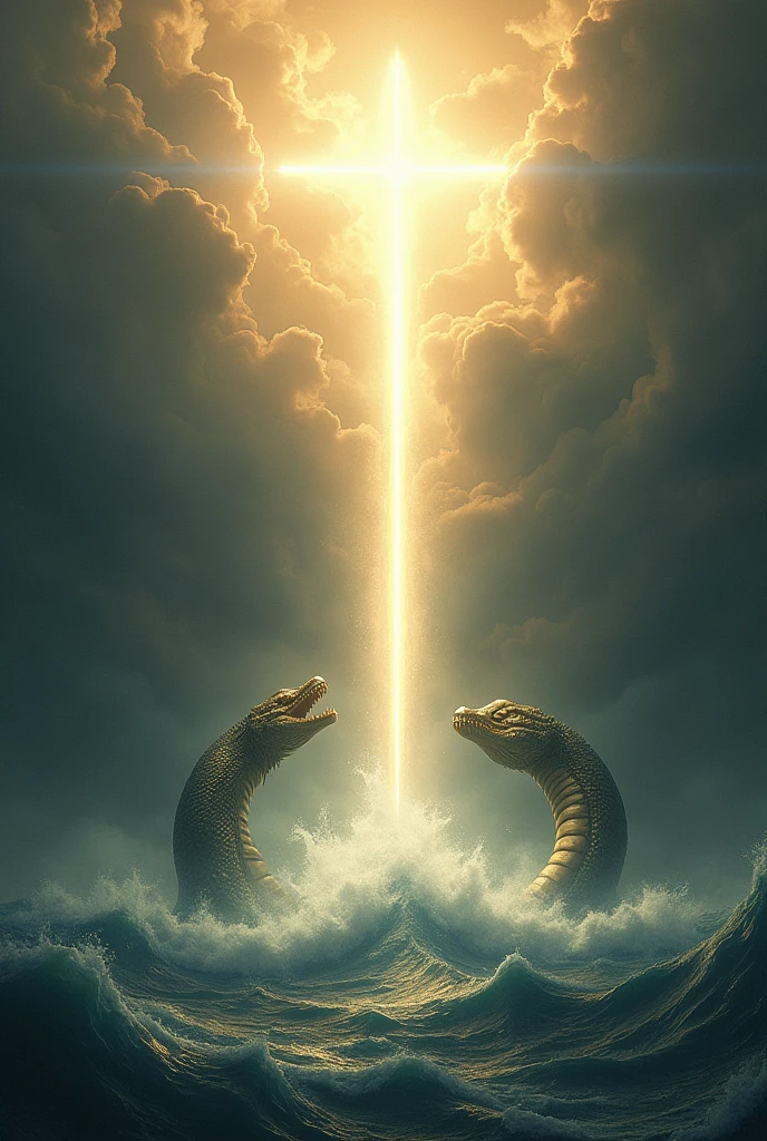 that day, the LORD will punish with his sword— his fierce, great and powerful sword— Leviathan the gliding serpent, Leviathan the coiling serpent; he will slay the monster of the sea.
Show God as light and show 2 Leviathan will dying through sword of God